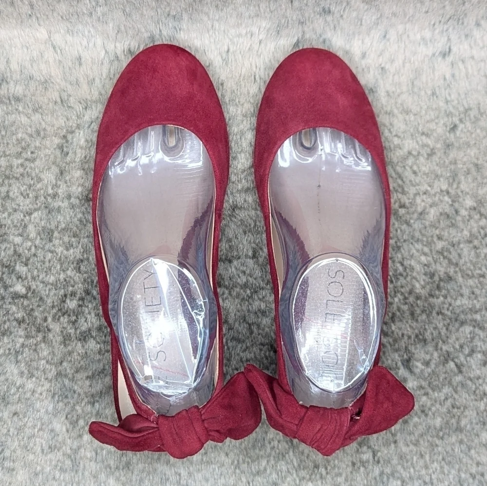 Sole Society Opal Suede Slingback Pumps Red Women's 7.5